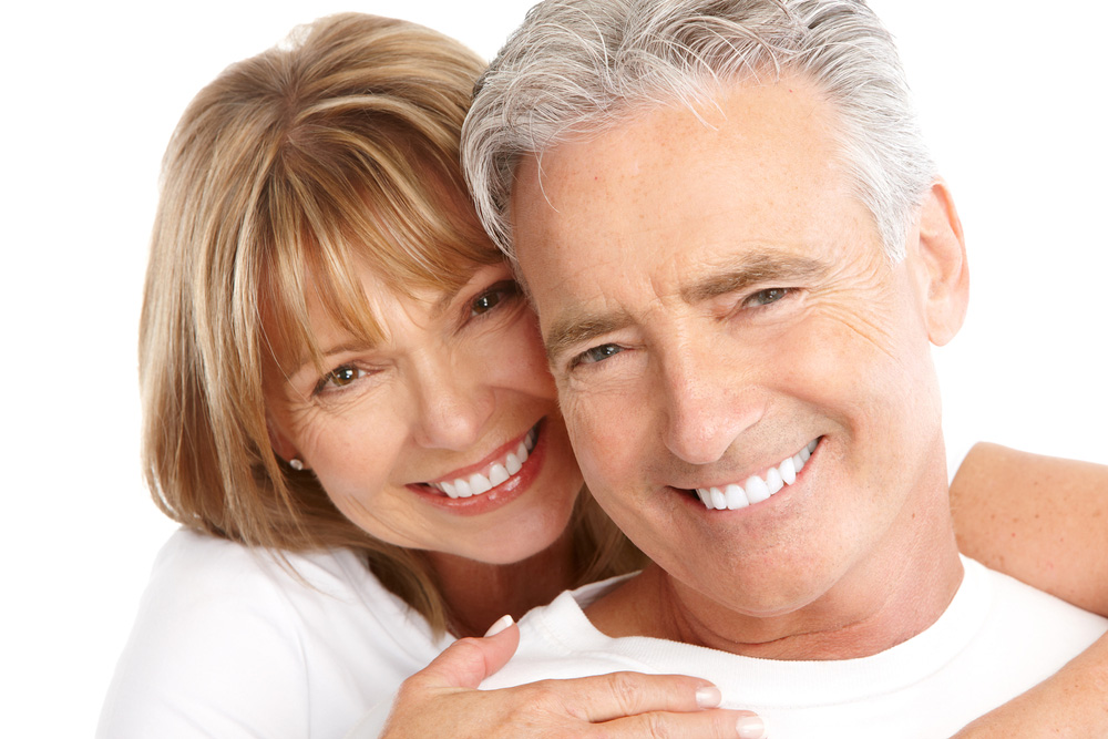 Happy Seniors Couple With Healthy Teeth