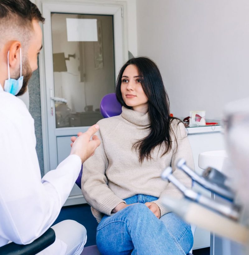 Patient having consult at The Denture Clinic Canberra